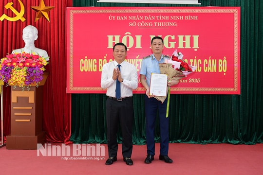 Bổ nhiệm Chi cục trưởng Chi cục Quản lý thị trường tỉnh Ninh Bình