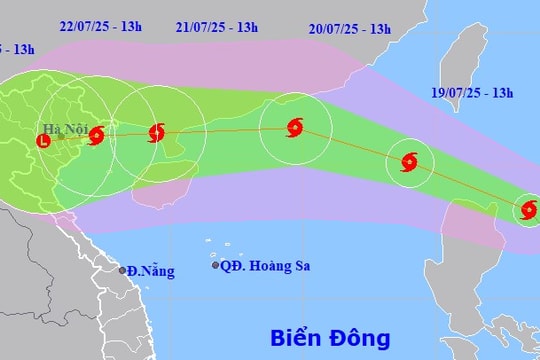 Bão Wipha sắp vào Biển Đông, nguy cơ mưa lớn kéo dài từ ngày 21/7