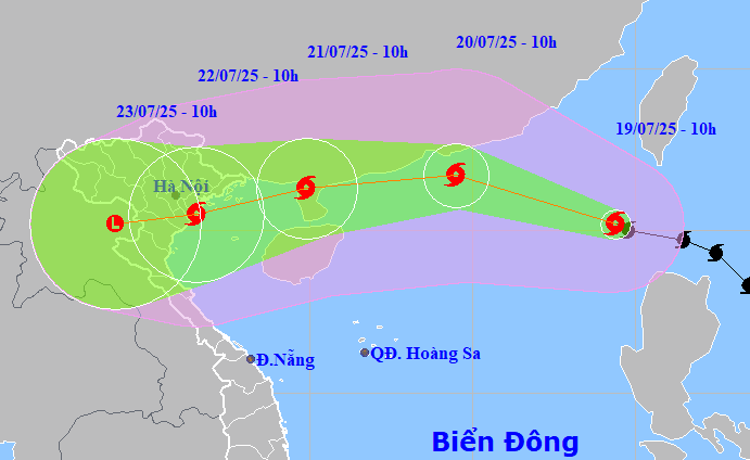 Bão Wipha mạnh cấp 9, đe dọa Bắc Bộ và Bắc Trung Bộ