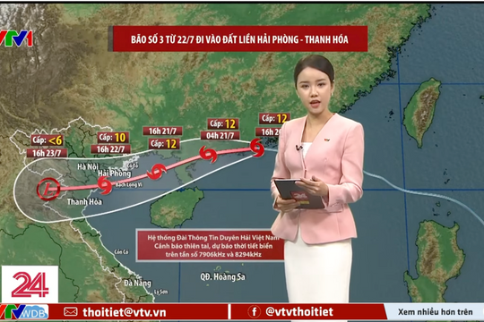VTV: Các bản tin dự báo thời tiết về cơn bão số 3 sẽ được phát sóng hai giờ một lần