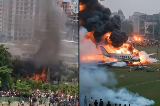 Video cảnh tượng hỗn loạn khi máy bay rơi xuống trường học ở Bangladesh