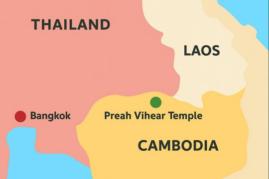 Căng thẳng dẫn đến việc đóng các cửa khẩu biên giới Thái Lan - Campuchia, nhưng không ảnh hướng tới các chuyến bay du lịch