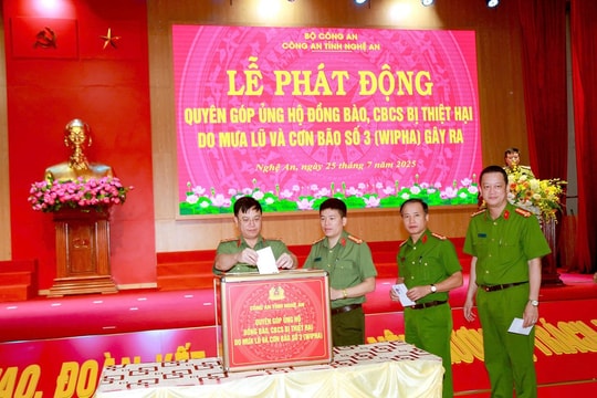 Công an tỉnh Nghệ An phát động ủng hộ đồng bào miền Tây bị thiệt hại do bão số 3
