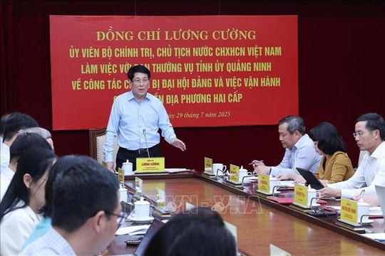 Chủ tịch nước Lương Cường làm việc với Ban Thường vụ Tỉnh ủy Quảng Ninh