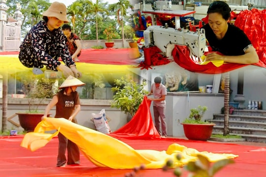 Hối hả may cờ Tổ quốc phục vụ dịp kỷ niệm 80 năm Quốc khánh 2/9