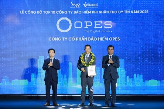 OPES được vinh danh trong Top 10 công ty bảo hiểm phi nhân thọ uy tín nhất Việt Nam 2025