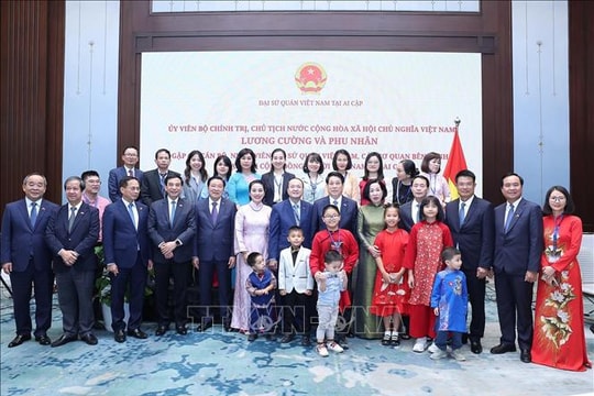 Chủ tịch nước gặp mặt cán bộ Đại sứ quán và cộng đồng người Việt Nam tại Ai Cập