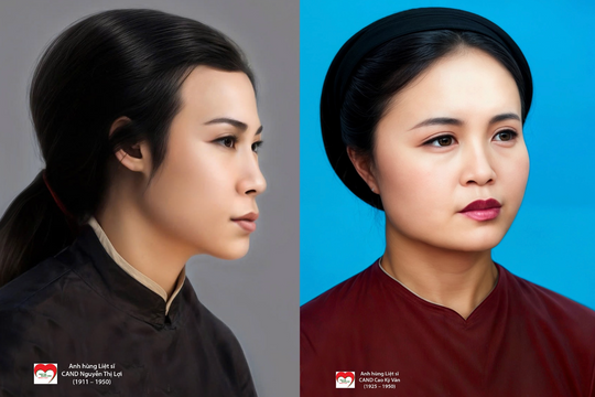 Trao tặng di ảnh phục dựng màu 4 nữ anh hùng, liệt sĩ Công an nhân dân