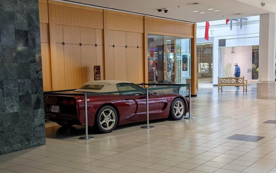 Chiếc Corvette kỷ niệm 50 năm bị lãng quên trong trung tâm thương mại hoang tàn