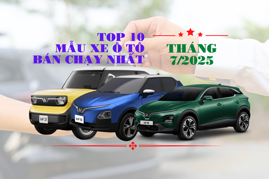 Top 10 ô tô bán chạy nhất tháng 7/2025: Tìm đâu bóng dáng xe Hàn?