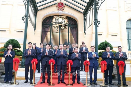 Tổng Bí thư Tô Lâm dự Lễ bàn giao công trình Tòa nhà Bắc Bộ Phủ, số 2 Lê Thạch (Hà Nội)