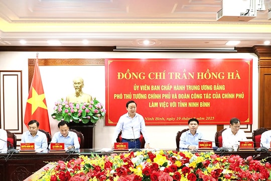 Phó Thủ tướng Chính phủ Trần Hồng Hà làm việc với tỉnh Ninh Bình