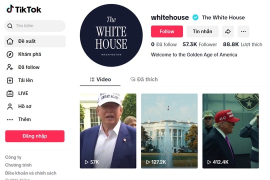Nhà Trắng mở tài khoản TikTok chính thức