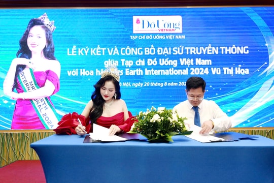 Hoa hậu Mrs Earth International 2024 Vũ Thị Hoa làm Đại sứ Truyền thông của Tạp chí Đồ Uống Việt Nam