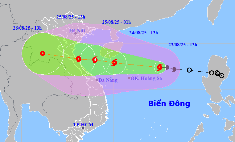 Bắc Trung Bộ đối mặt bão số 5 Kajiki giật cấp 15, sóng cao 8m