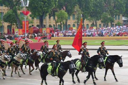Đội kỵ binh oai dũng cùng dàn chiến mã tinh nhuệ trên Quảng trường Ba Đình lịch sử