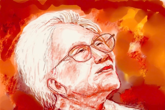 Một nhà báo vẽ tranh kỷ niệm 80 năm Quốc Khánh