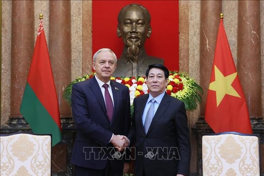 Chủ tịch nước Lương Cường tiếp Chủ tịch Hạ viện Belarus, khẳng định thúc đẩy hợp tác song phương