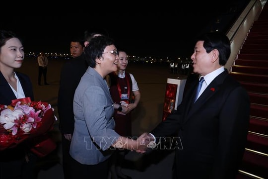 Chủ tịch nước Lương Cường đến Bắc Kinh dự lễ kỷ niệm 80 năm chiến thắng phátxít