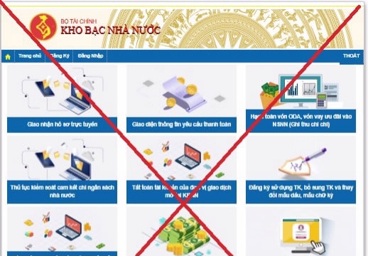 Cảnh báo trang web giả mạo cổng thông tin điện tử của Kho bạc Nhà nước