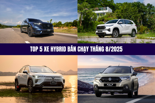Top 5 xe hybrid bán chạy nhất tháng 8/2025: CR-V vượt lên dẫn đầu