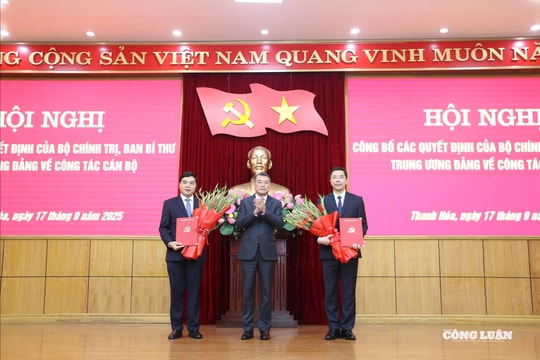 Bộ Chính trị phân công ông Nguyễn Hoài Anh và ông Nguyễn Hồng Phong giữ chức Phó Bí thư Tỉnh ủy Thanh Hóa