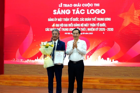 Tôn vinh và trao giải cho các tác giả sáng tác Logo Đảng ủy, Đại hội Mặt trận Tổ quốc Việt Nam và các đoàn thể Trung ương