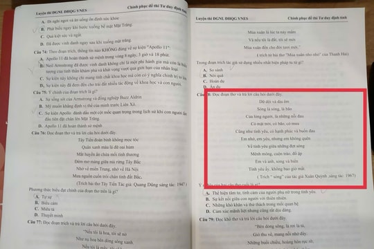 Sách ôn thi đánh giá năng lực nghi vấn dùng AI, in sai ngữ liệu Văn học nghiêm trọng