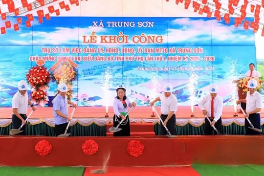 Phú Thọ: Khởi công xây dựng trụ sở xã Trung Sơn do sạt lở nghiêm trọng