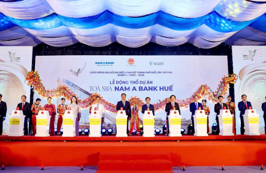 Lễ động thổ tòa nhà Nam A Bank Huế - công trình xanh gắn kết hành trình di sản miền trung