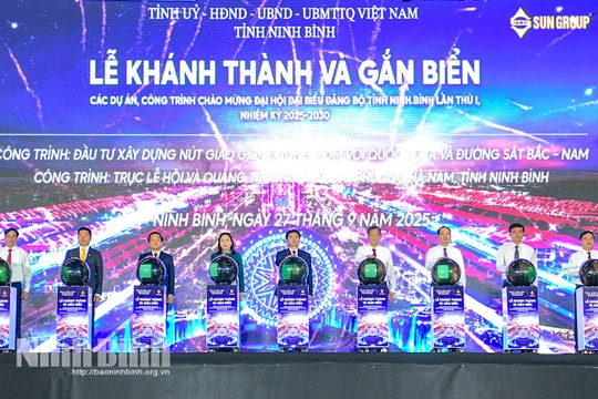 Ninh Bình: Khánh thành và gắn biển các công trình, dự án trọng điểm chào mừng Đại hội đại biểu Đảng bộ tỉnh lần thứ I