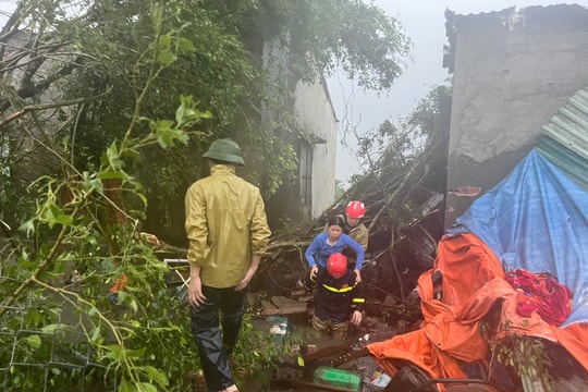 Thanh Hoá: Kịp thời giải cứu 4 người tại xã Hoằng Phú bị sập nhà do bão số 10