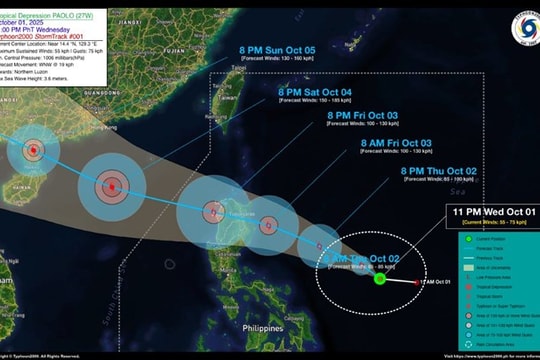 Bão số 11 Matmo đang tiền vào Biển Đông, có thể ảnh hưởng đất liền nước ta