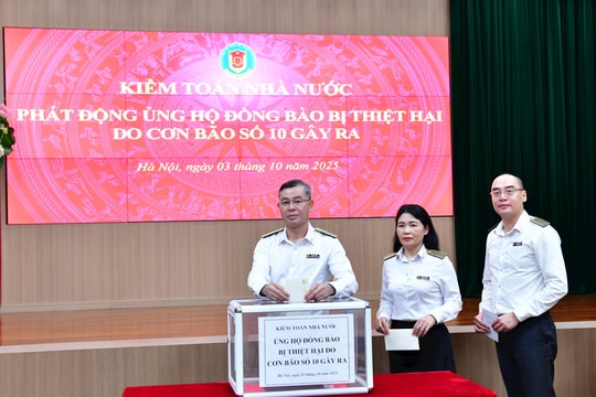 Kiểm toán nhà nước quyên góp ủng hộ đồng bào khắc phục hậu quả thiên tai, bão lũ
