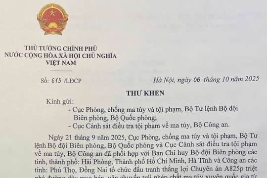 Thủ tướng gửi thư khen Bộ đội Biên phòng và Công an triệt phá đường dây ma túy lớn