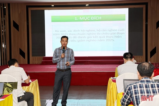 Hà Tĩnh: Hơn 200 cán bộ được tập huấn phương pháp rà soát hộ nghèo, cận nghèo