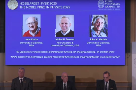 Giải Nobel Vật lý 2025 được trao cho 3 nhà khoa học vì khám phá về cơ học lượng tử