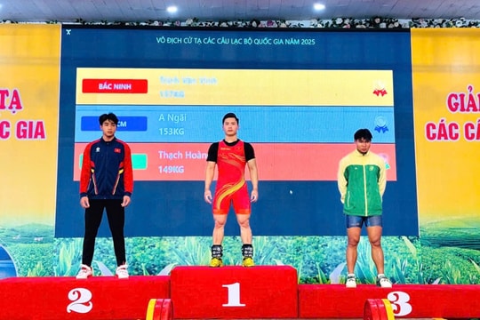 Bắc Ninh giành nhất toàn đoàn tại Giải vô địch cử tạ các câu lạc bộ quốc gia năm 2025