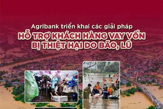 Agribank giảm tới 2%/năm lãi suất cho vay hỗ trợ khách hàng bị ảnh hưởng, thiệt hại do bão, lũ