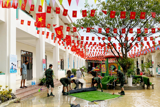 Nhiều trường ở Bắc Ninh tiếp tục cho học sinh nghỉ học vì ngập