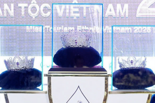 Vương miện Hoa hậu Dân tộc Việt Nam lấy cảm hứng từ ruộng bậc thang Tây Bắc