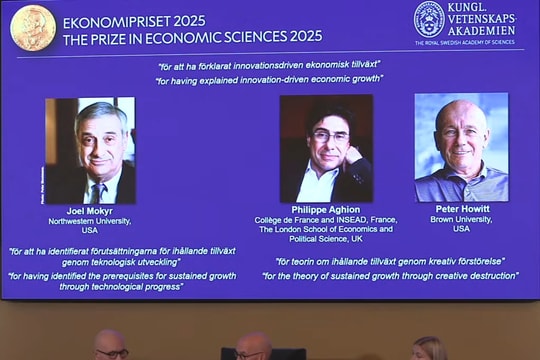 Ba nhà kinh tế giành giải Nobel 2025 nhờ lý giải tăng trưởng từ đổi mới sáng tạo