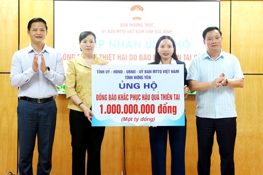 Hưng Yên ủng hộ 1 tỷ đồng giúp Bắc Ninh vượt qua bão lũ