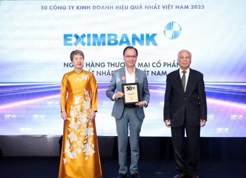 Eximbank được vinh danh Top 50 Công ty kinh doanh hiệu quả nhất Việt Nam 2025