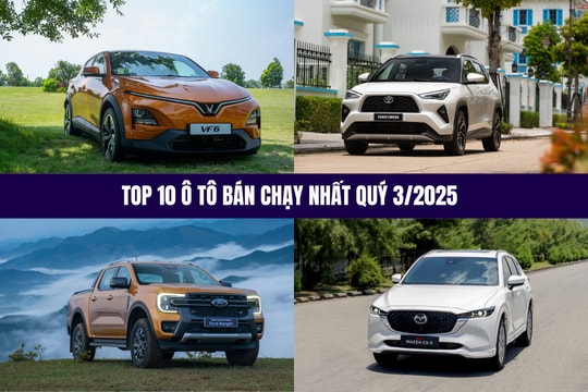 Top 10 ô tô bán chạy nhất Việt Nam quý 3/2025
