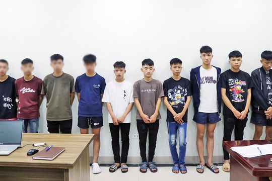 Bắc Ninh: Tạm giữ 20 thanh thiếu niên mang hung khí, gây rối trật tự công cộng
