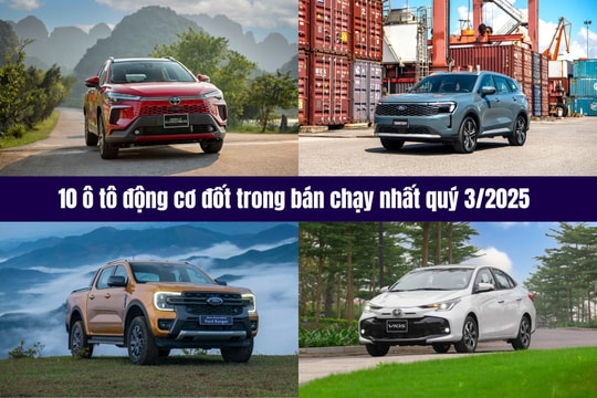 Top 10 ô tô động cơ đốt trong bán chạy nhất quý 3/2025