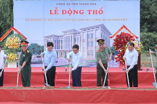 Thanh Hoá: Khởi công trụ sở làm việc Công an xã Hiền Kiệt