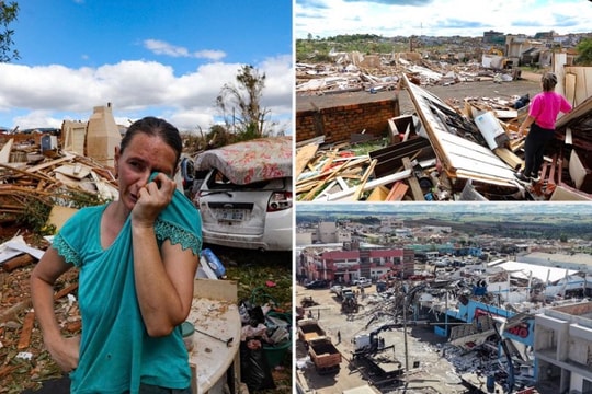 Cảnh tượng lốc xoáy tàn phá thị trấn Brazil, ít nhất 6 người thiệt mạng