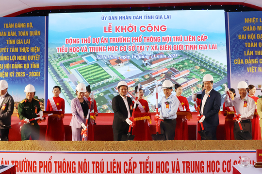 Phó Thủ tướng Hồ Quốc Dũng dự lễ khởi công 7 trường nội trú biên giới tỉnh Gia Lai